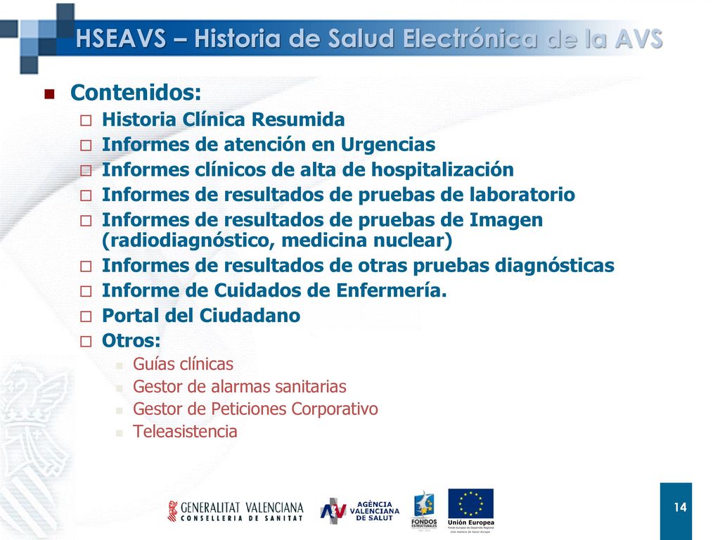 HSEAVS – Historia de Salud Electrónica de la AVS