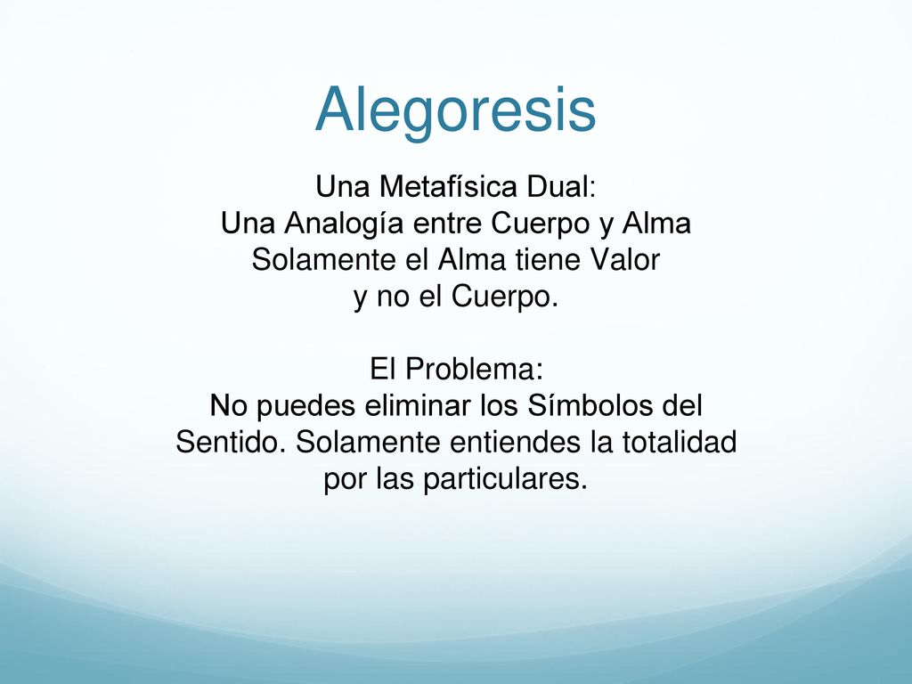 Alegoresis Una Metafísica Dual: Una Analogía entre Cuerpo y Alma