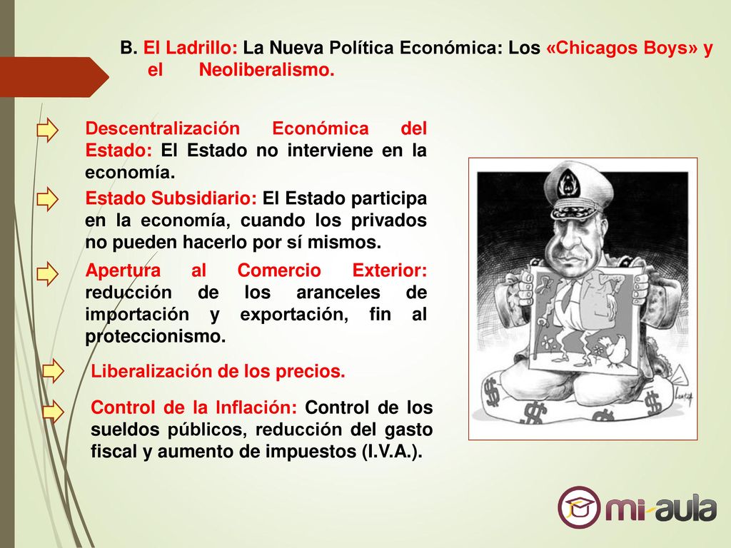 B. El Ladrillo: La Nueva Política Económica: Los «Chicagos Boys» y el Neoliberalismo.