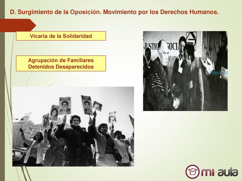 D. Surgimiento de la Oposición. Movimiento por los Derechos Humanos.