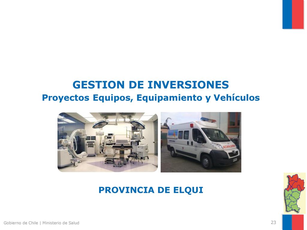 GESTION DE INVERSIONES Proyectos Equipos, Equipamiento y Vehículos PROVINCIA DE ELQUI
