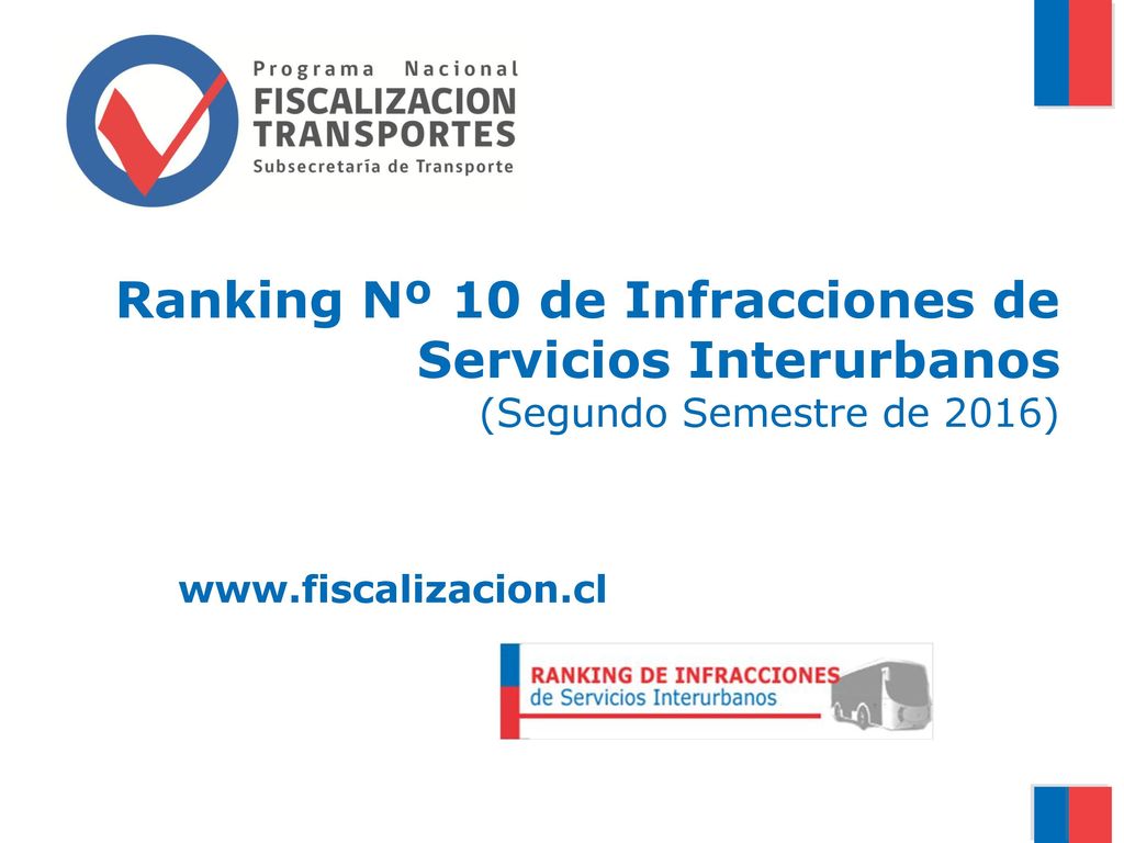 Ranking Nº 10 de Infracciones de Servicios Interurbanos (Segundo Semestre de 2016)
