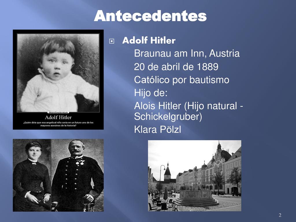 Antecedentes Adolf Hitler Braunau am Inn, Austria 20 de abril de 1889