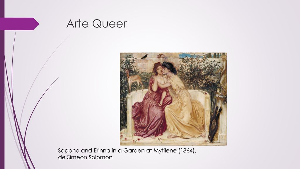 Arte Queer Sappho and Erinna in a Garden at Mytilene (1864), de Simeon Solomon