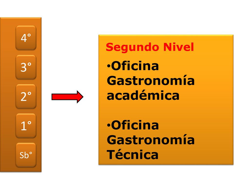3° 2° 1° 4° Oficina Gastronomía académica Oficina Gastronomía Técnica