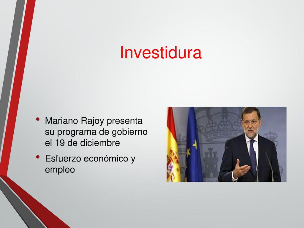 Investidura Mariano Rajoy presenta su programa de gobierno el 19 de diciembre.