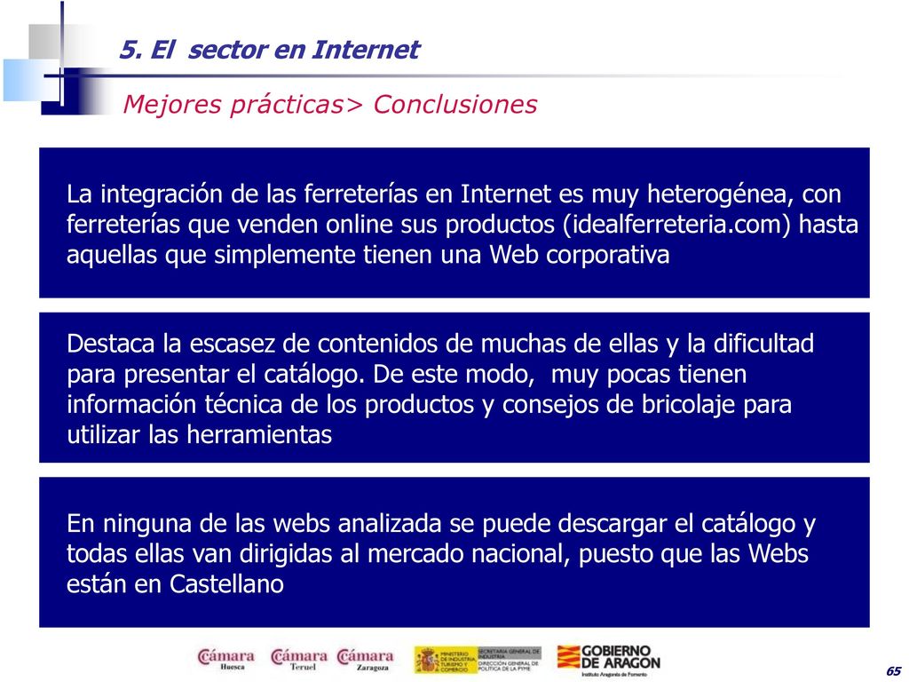 5. El sector en Internet Mejores prácticas> Conclusiones.