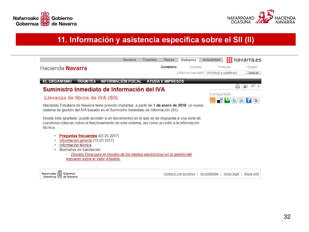 11. Información y asistencia específica sobre el SII (II)