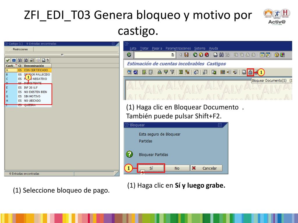 ZFI_EDI_T03 Genera bloqueo y motivo por castigo.