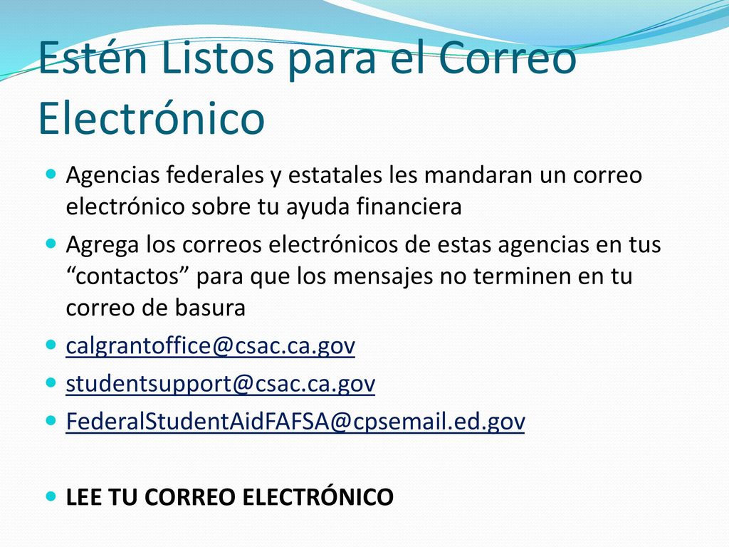Estén Listos para el Correo Electrónico