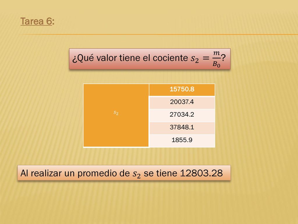 ¿Qué valor tiene el cociente 𝑠 2 = 𝑚 𝐵 0