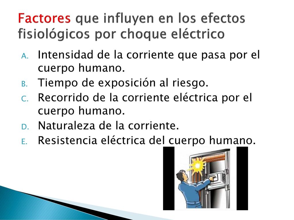 Factores que influyen en los efectos fisiológicos por choque eléctrico
