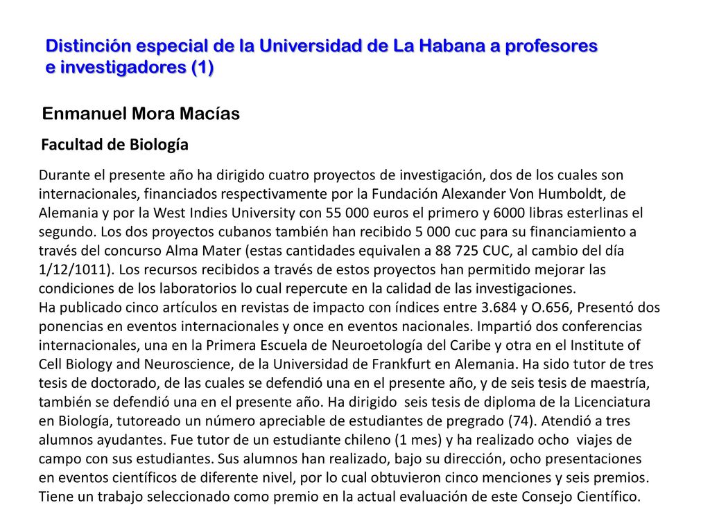 Distinción especial de la Universidad de La Habana a profesores e investigadores (1)