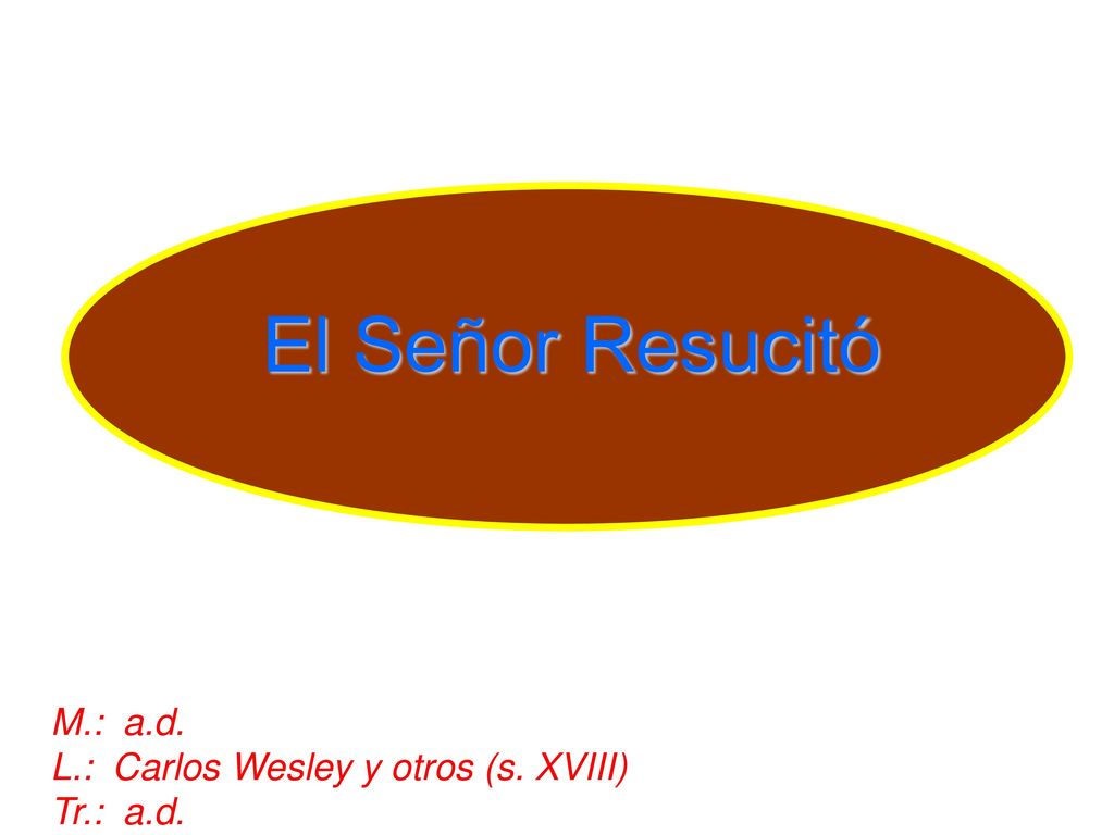 El Señor Resucitó M.: a.d. L.: Carlos Wesley y otros (s. XVIII)