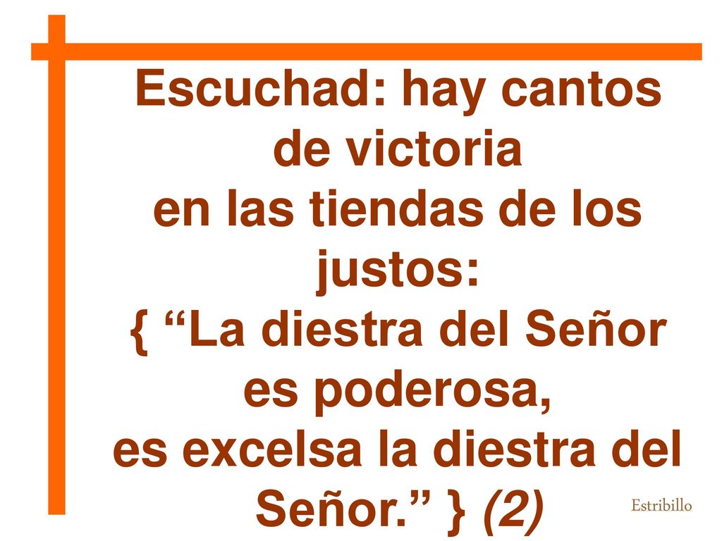Escuchad: hay cantos de victoria en las tiendas de los justos:
