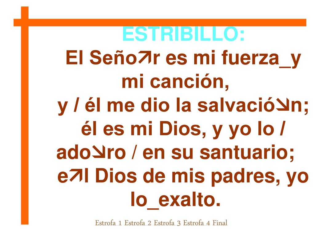 El Señor es mi fuerza_y mi canción, y / él me dio la salvación;
