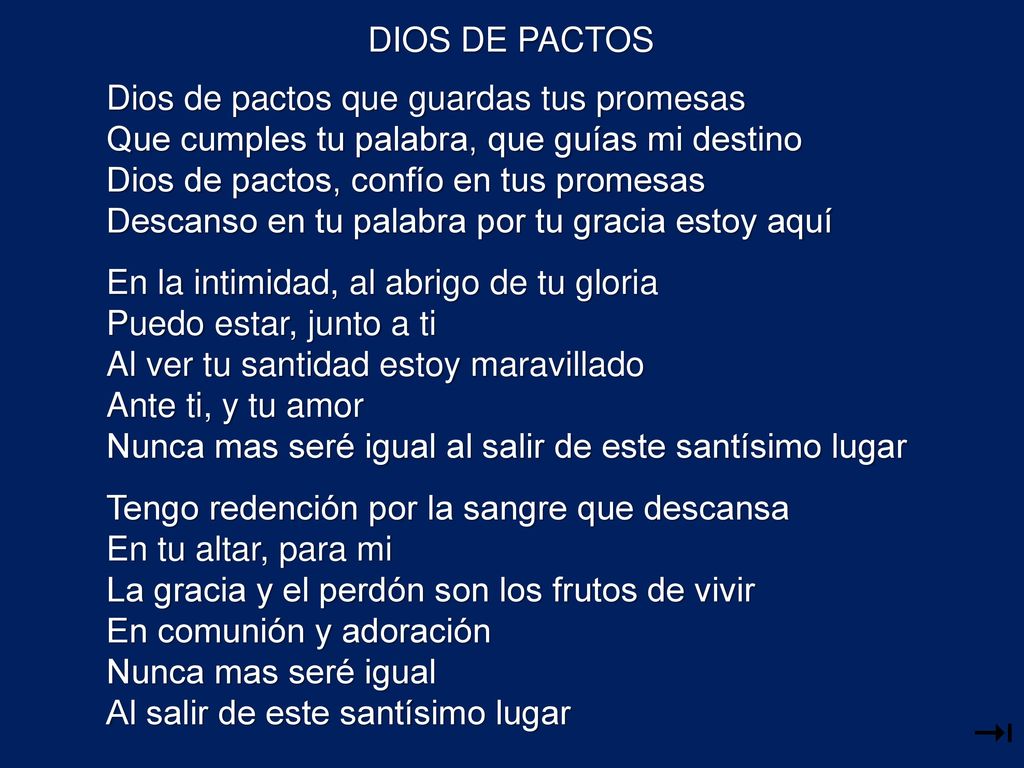 * DIOS DE PACTOS Dios de pactos que guardas tus promesas
