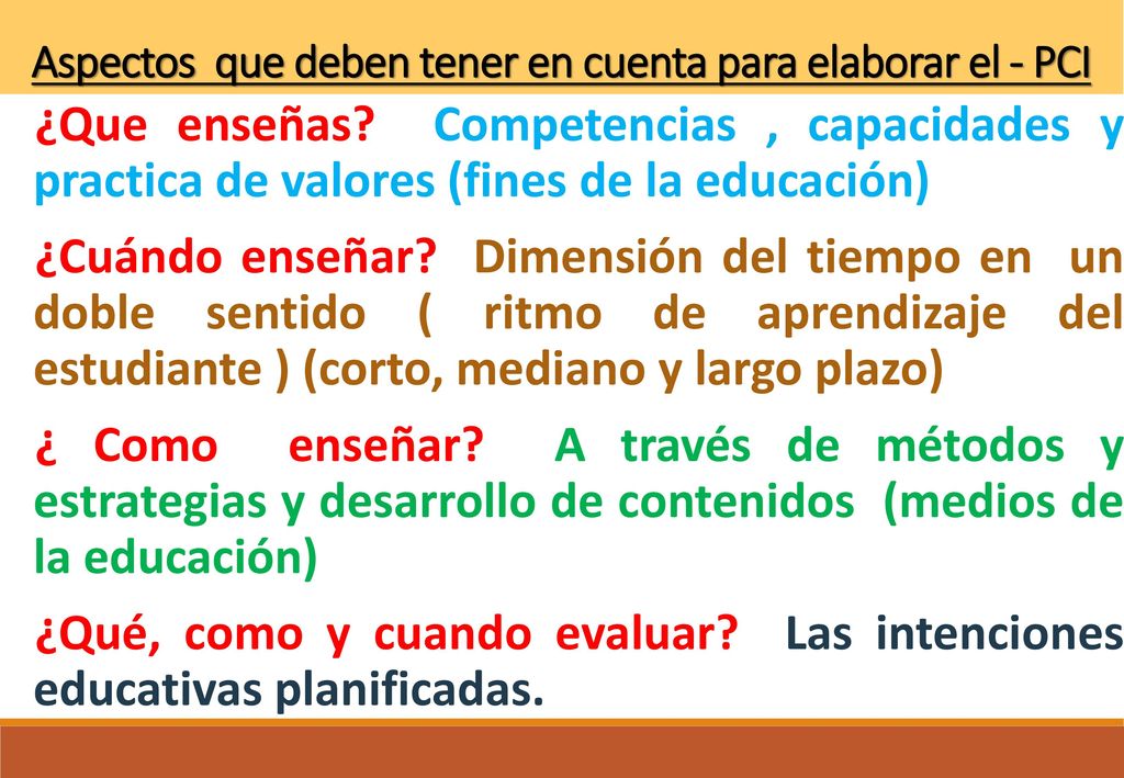 Aspectos que deben tener en cuenta para elaborar el - PCI