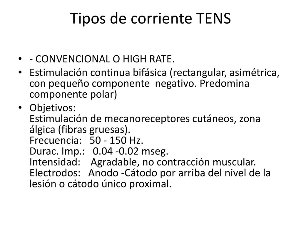 Tipos de corriente TENS