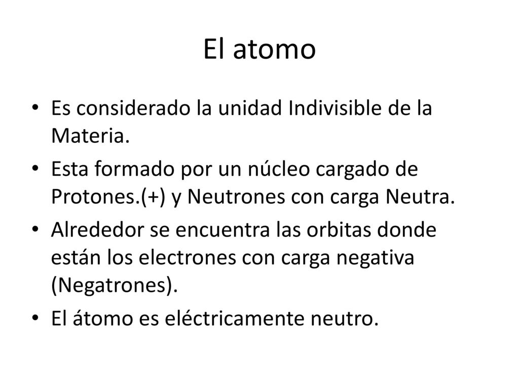 El atomo Es considerado la unidad Indivisible de la Materia.