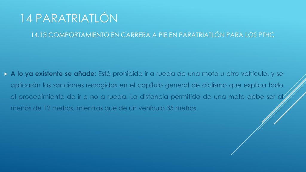 14 PARATRIATLÓN comportamiento en carrera a pie en paratriatlón para los pthc.