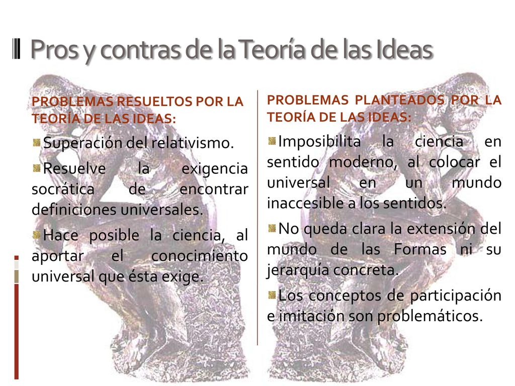 Pros y contras de la Teoría de las Ideas