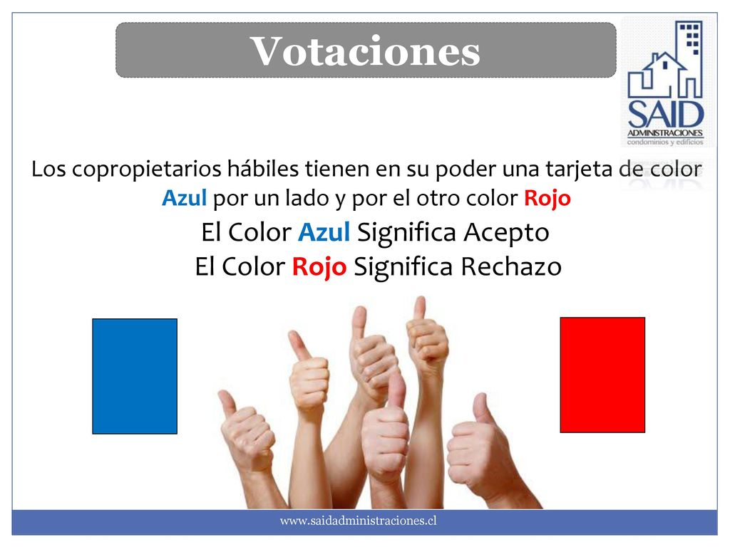 Votaciones El Color Azul Significa Acepto