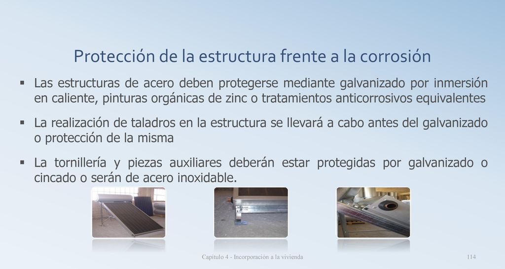 Protección de la estructura frente a la corrosión