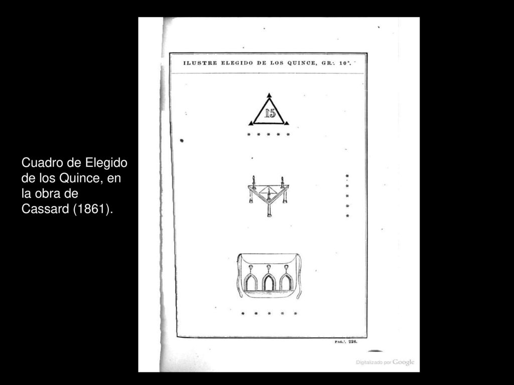 Cuadro de Elegido de los Quince, en la obra de Cassard (1861).
