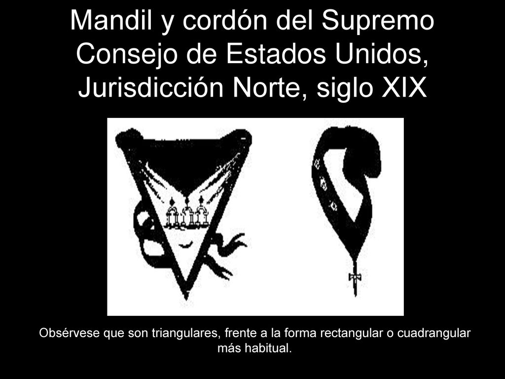 Mandil y cordón del Supremo Consejo de Estados Unidos, Jurisdicción Norte, siglo XIX