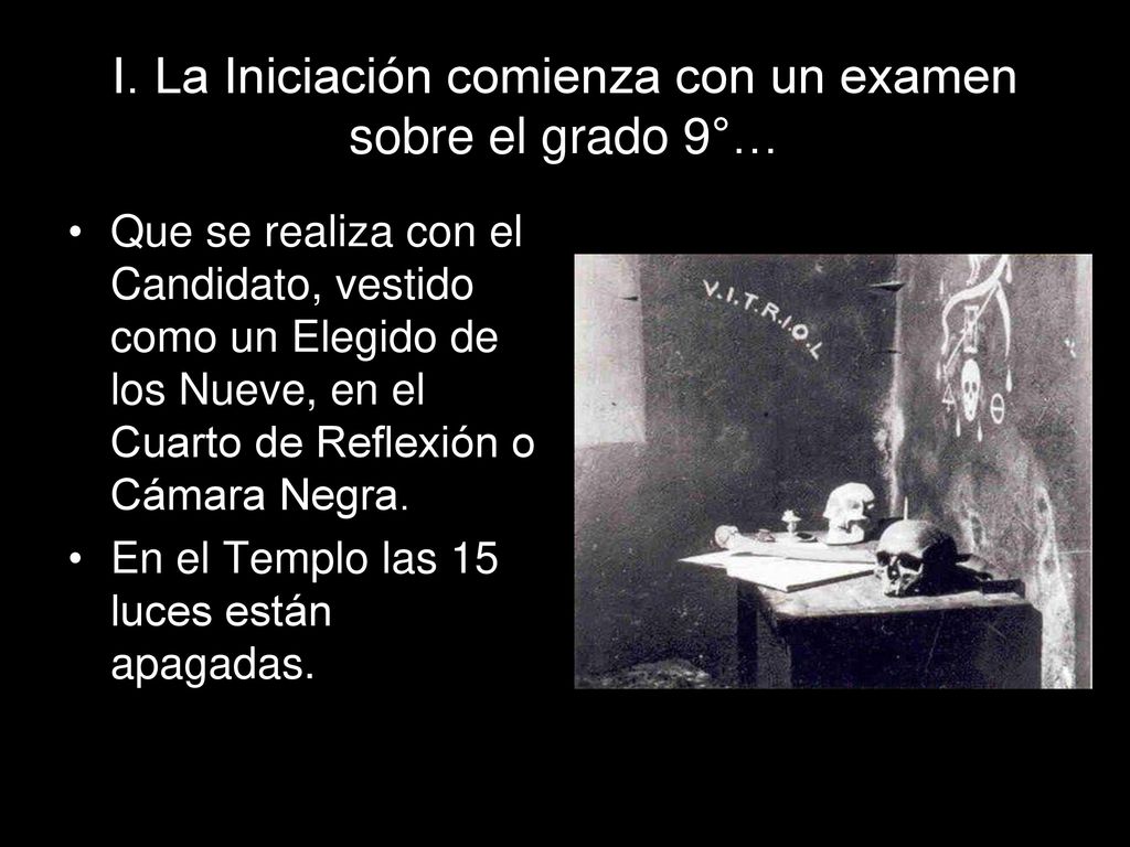 I. La Iniciación comienza con un examen sobre el grado 9°…