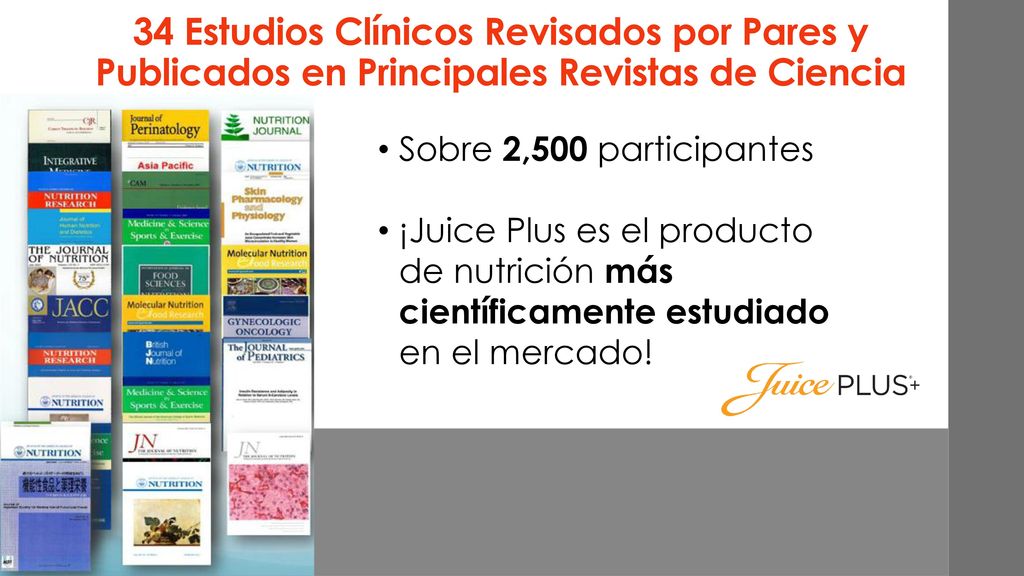 34 Estudios Clínicos Revisados por Pares y Publicados en Principales Revistas de Ciencia