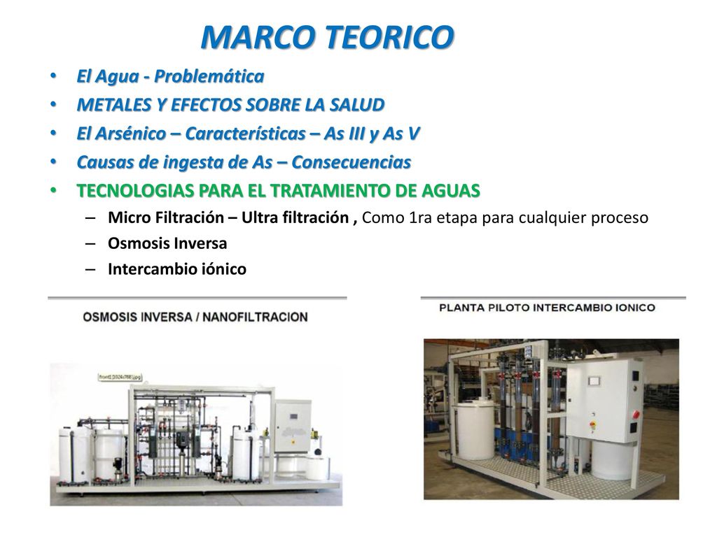 MARCO TEORICO El Agua - Problemática METALES Y EFECTOS SOBRE LA SALUD