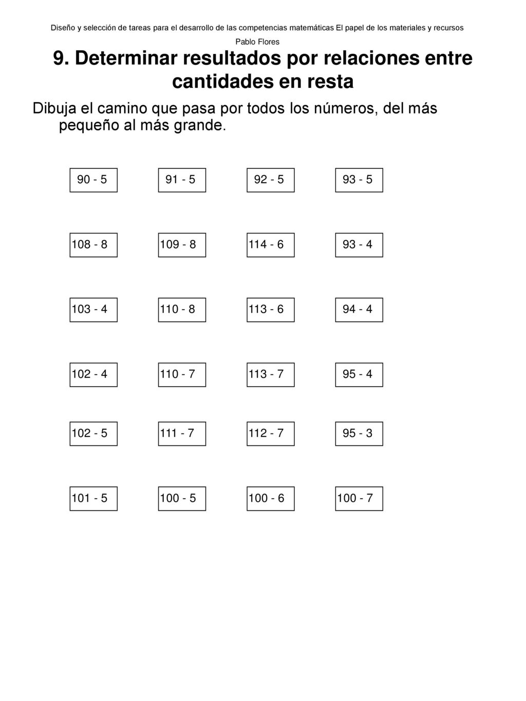 9. Determinar resultados por relaciones entre cantidades en resta