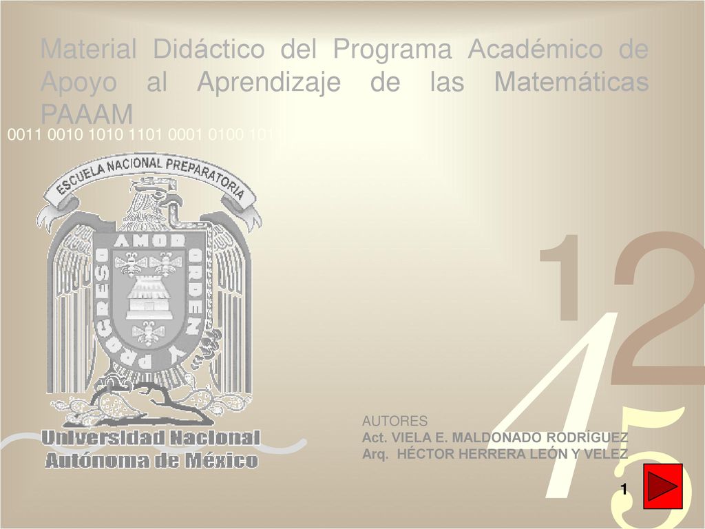 Material Didáctico del Programa Académico de Apoyo al Aprendizaje de las Matemáticas PAAAM