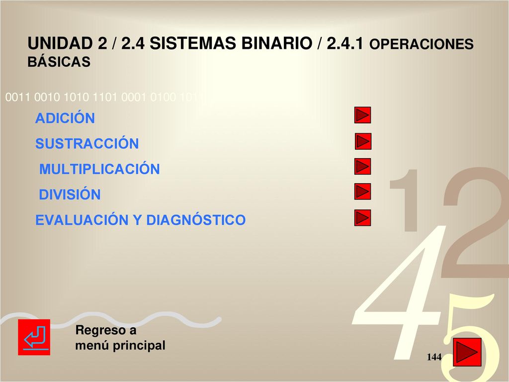 ⏎ UNIDAD 2 / 2.4 SISTEMAS BINARIO / OPERACIONES BÁSICAS ADICIÓN