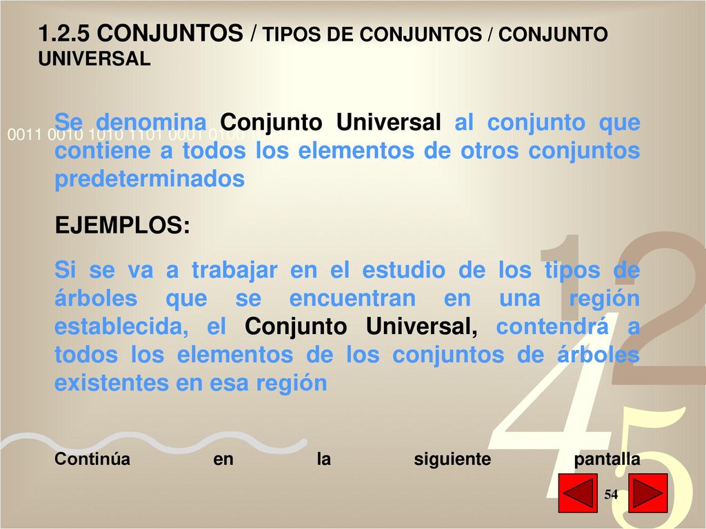 1.2.5 CONJUNTOS / TIPOS DE CONJUNTOS / CONJUNTO UNIVERSAL