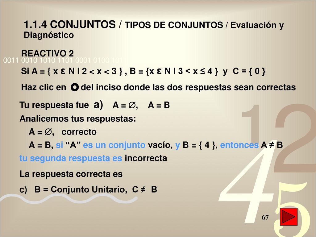 1.1.4 CONJUNTOS / TIPOS DE CONJUNTOS / Evaluación y