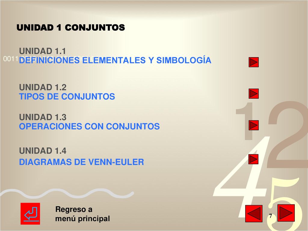 ⏎ UNIDAD 1 CONJUNTOS UNIDAD 1.1 DEFINICIONES ELEMENTALES Y SIMBOLOGÍA