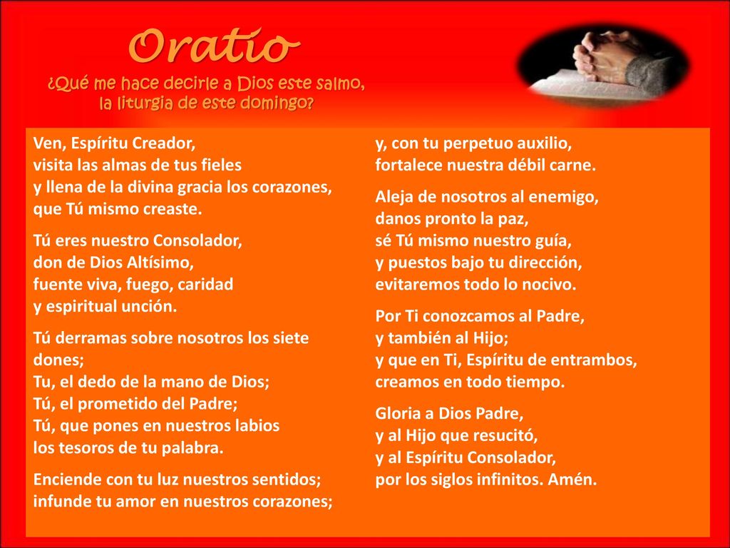 Oratio ¿Qué me hace decirle a Dios este salmo, la liturgia de este domingo