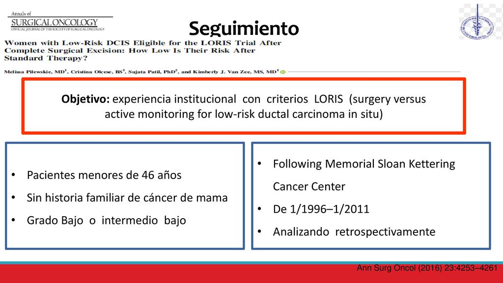 active monitoring for low-risk ductal carcinoma in situ)