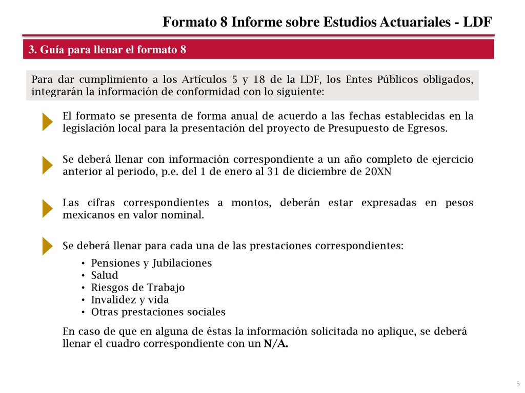 Formato 8 Informe sobre Estudios Actuariales - LDF
