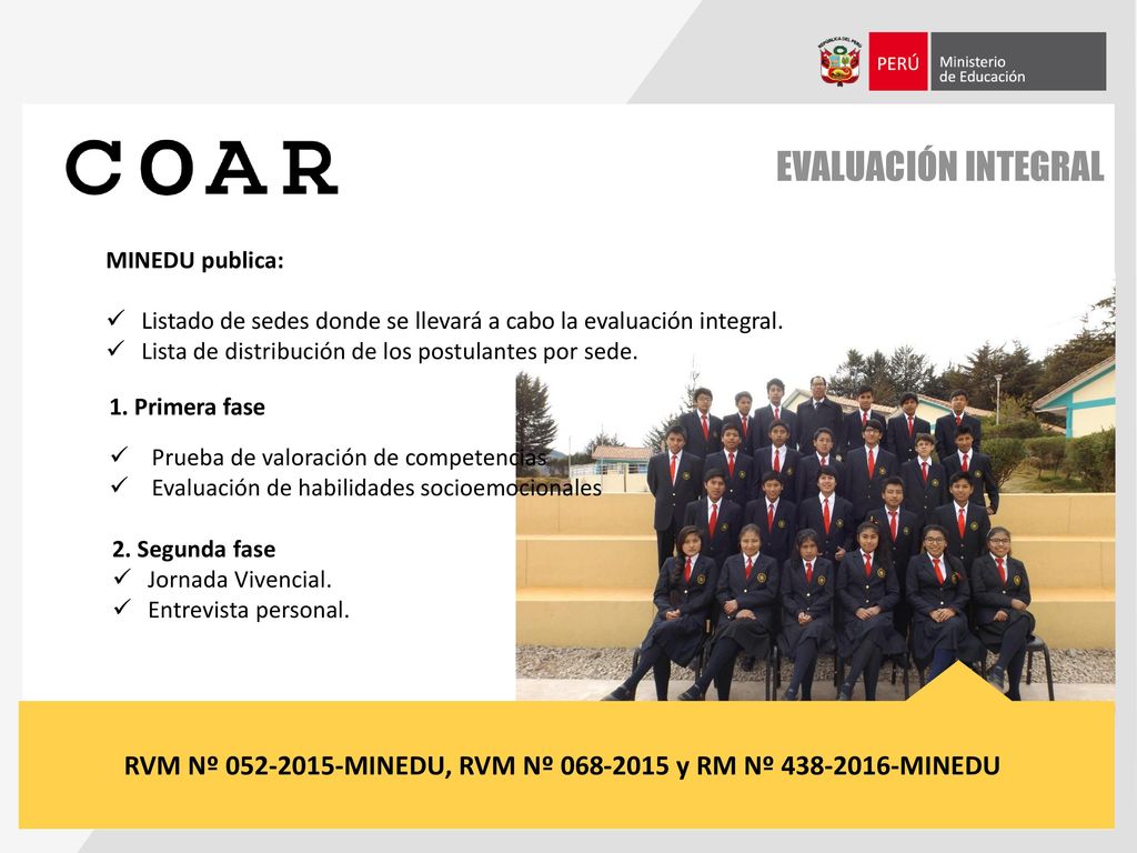 EVALUACIÓN INTEGRAL MINEDU publica: Listado de sedes donde se llevará a cabo la evaluación integral.