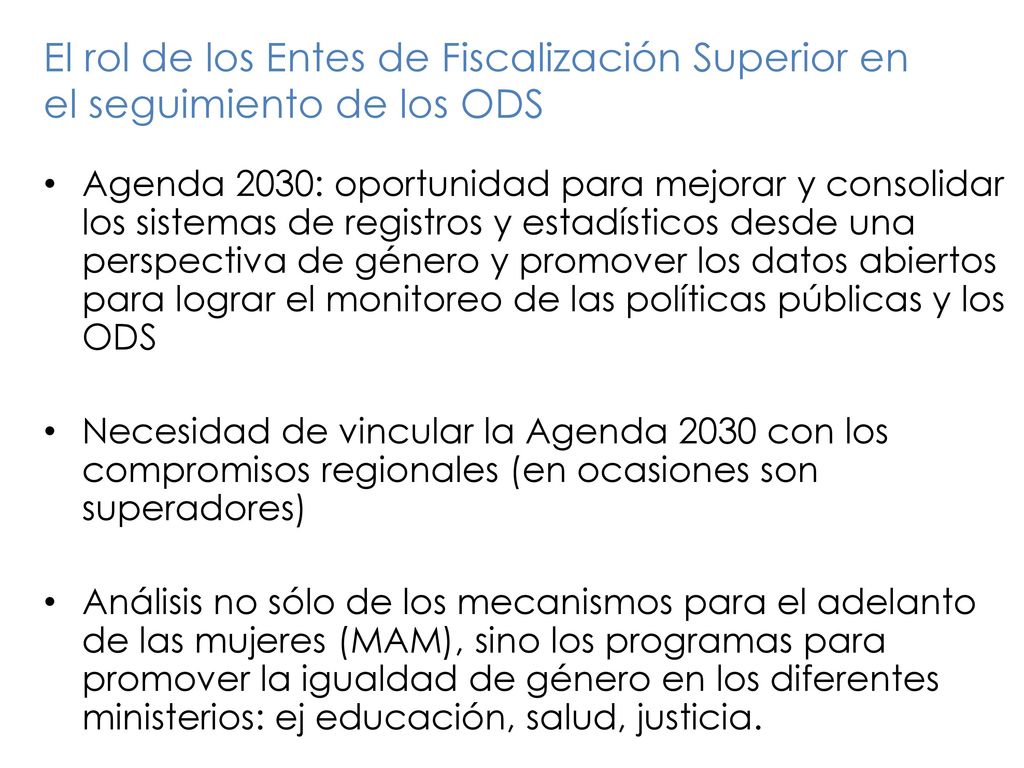 El rol de los Entes de Fiscalización Superior en el seguimiento de los ODS
