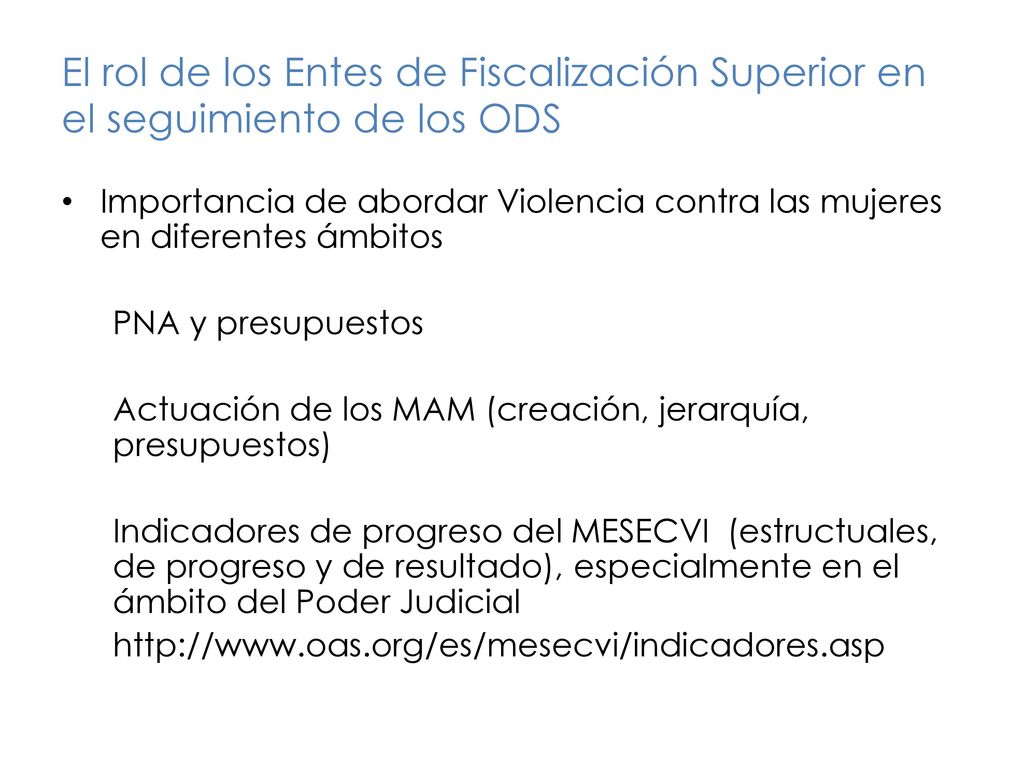 El rol de los Entes de Fiscalización Superior en el seguimiento de los ODS