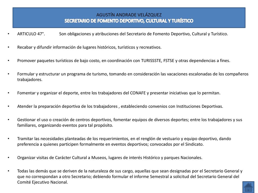 AGUSTÍN ANDRADE VELÁZQUEZ SECRETARIO DE FOMENTO DEPORTIVO, CULTURAL Y TURÍSTICO