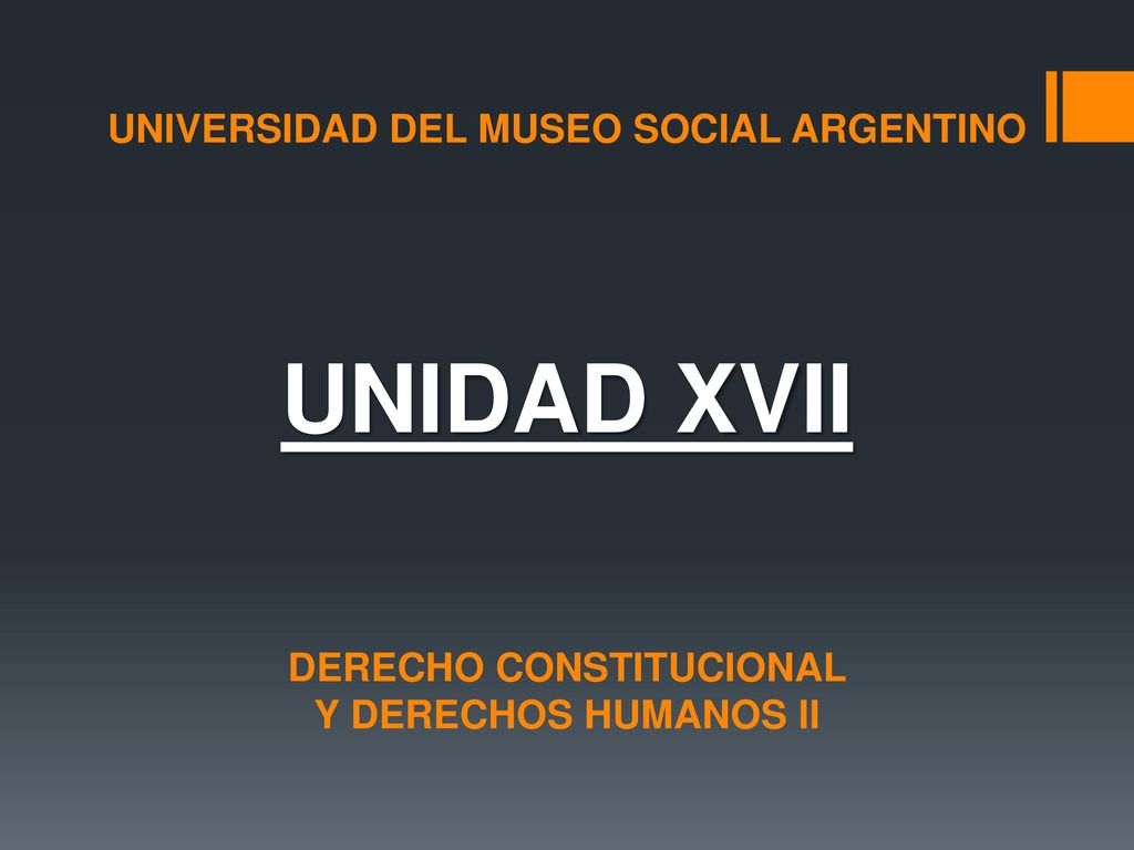 UNIVERSIDAD DEL MUSEO SOCIAL ARGENTINO UNIDAD XVII DERECHO CONSTITUCIONAL Y DERECHOS HUMANOS II