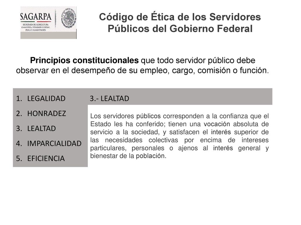 Código de Ética de los Servidores Públicos del Gobierno Federal