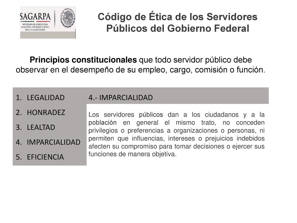 Código de Ética de los Servidores Públicos del Gobierno Federal