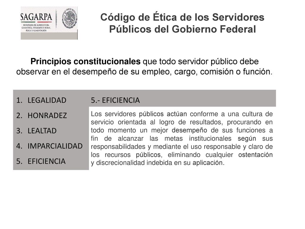 Código de Ética de los Servidores Públicos del Gobierno Federal